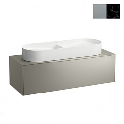 Модуль под раковину Sonar 117,5х45,5х34 см, титан/столешница черный мрамор, система push-to-open 4.0547.1.034.142.1 Laufen